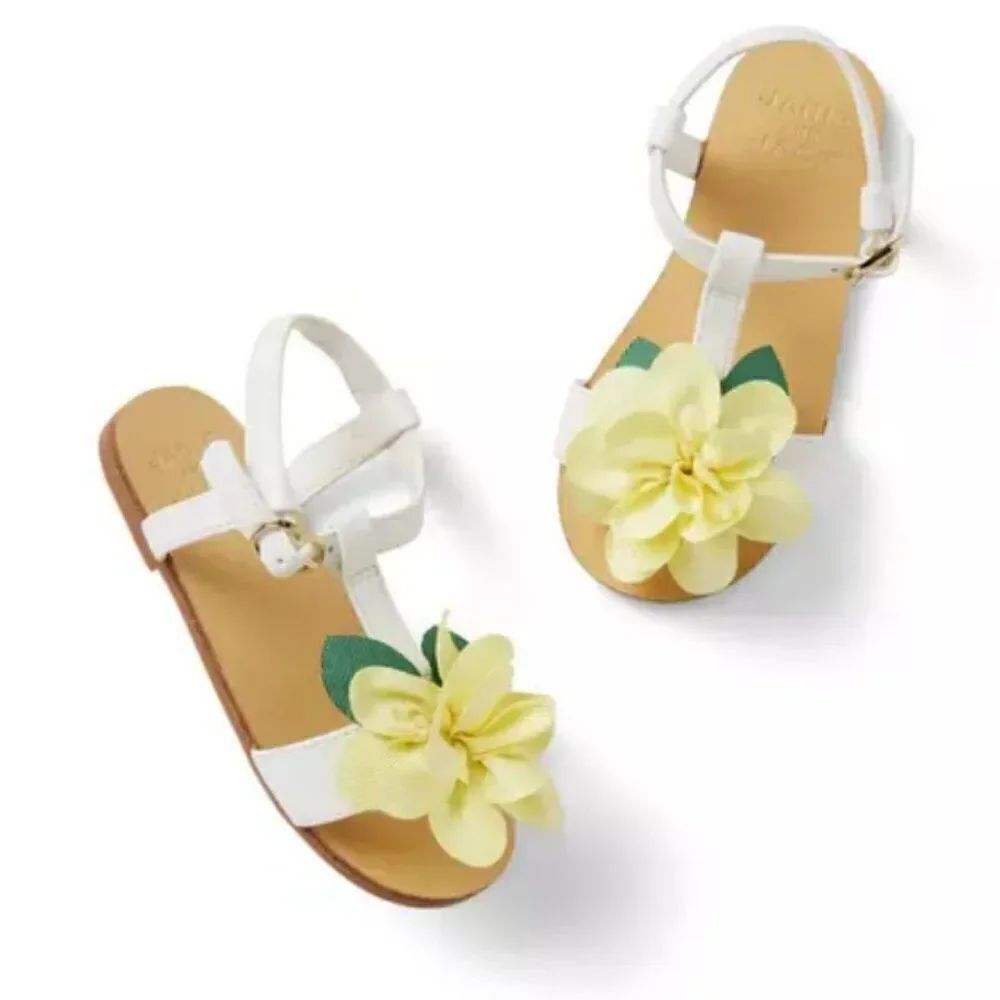 Janie and Jack 100049135 Girl Sunny Yellow Flower Sandal NWT